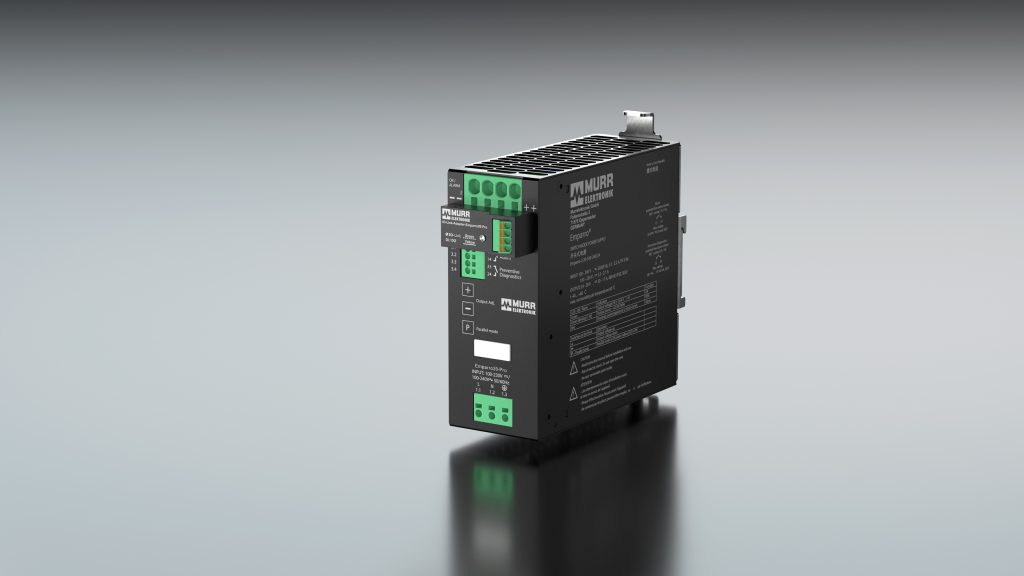 Robustes Schaltnetzteil mit IO-Link 1 Das Schaltnetzteil Emparro20-Pro von Murrelektronik hat einen
Wirkungsgrad von mehr als 95 Prozent und lässt sich optional mit einem IO-LinkAdapter ausstatten.
