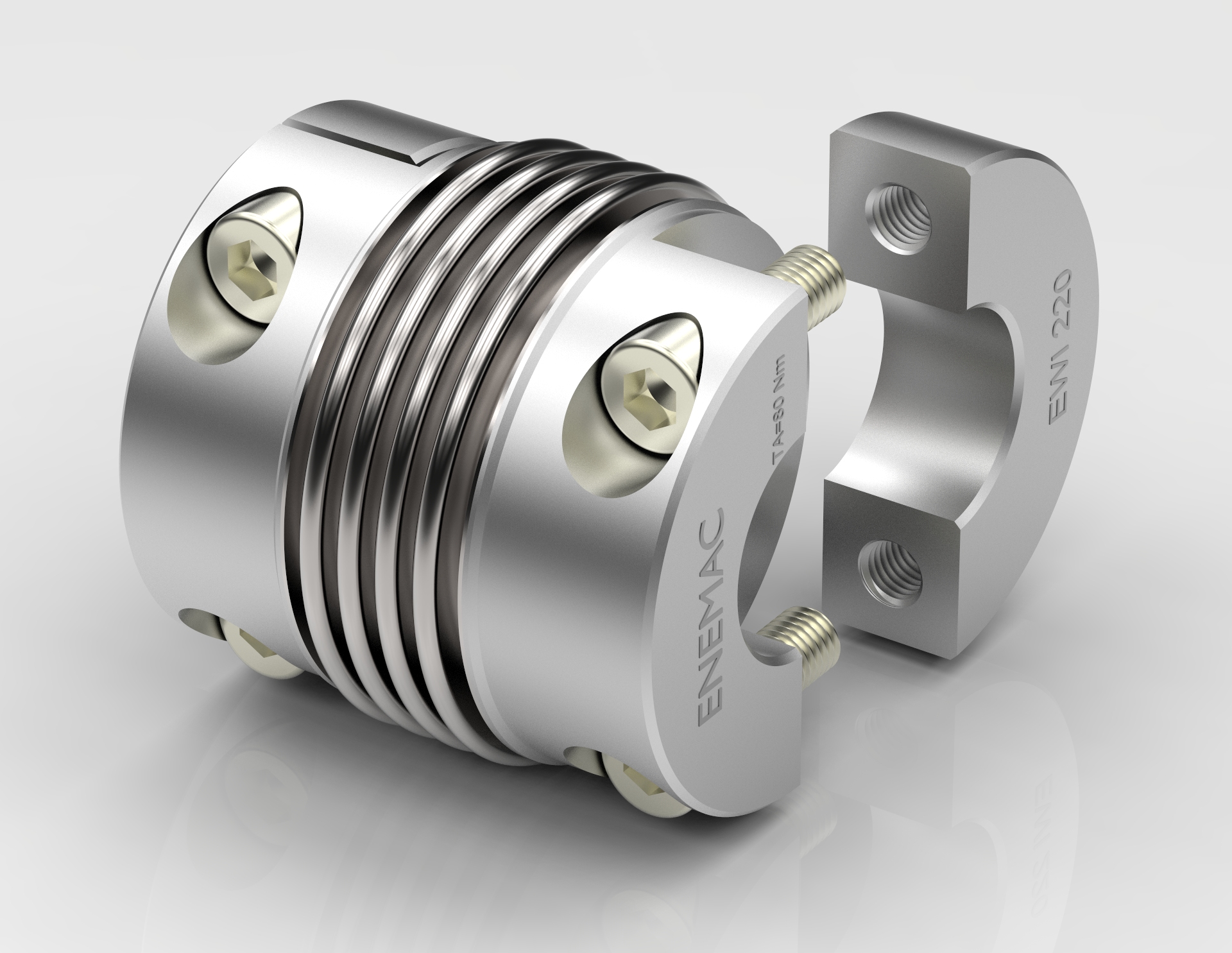 Metallbalgkupplung für feststehende Wellenzapfen 8 Metallbalgkupplung für feststehende Wellenzapfen