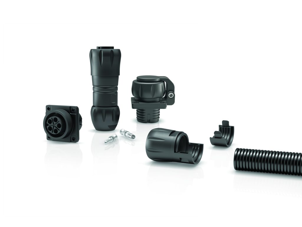 Steckverbinder für den
rauen Außeneinsatz 1 binder HEC