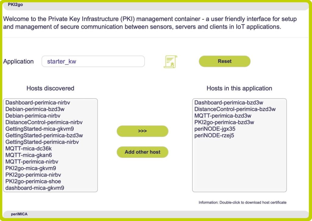 Zero Trust auf Feldebene macht Sensoren sicher 2 PKI2go erkennt automatisch alle verfügbaren Hosts, die dann einfach einer spezifischen Applikation bzw. einer spezifischen PKI zugewiesen werden können.