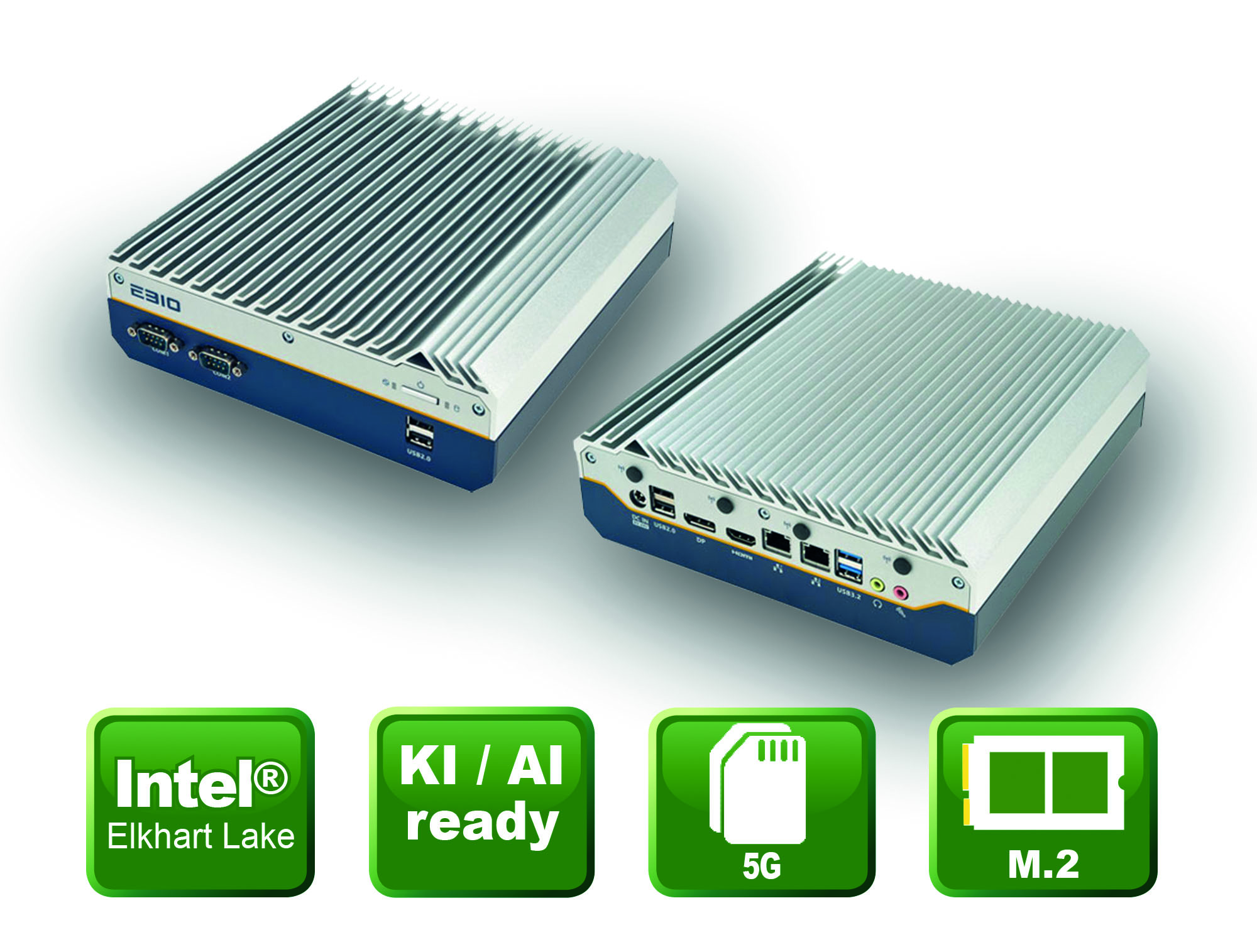 Lüfterloses Embedded-System mit Elkhart-Lake-Prozessor 3 Lüfterloses Embedded-System mit Elkhart-Lake-Prozessor