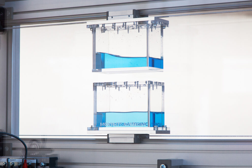 Starterset ermöglicht flexible und hygienische Abfüllprozesse 2 Kein Aufschwingen von Flüssigkeiten: Das Softwaremodul Movikit AntiSlosh reduziert das Schwappverhalten und ermöglicht eine Abfüllung in hoher Taktzahl.