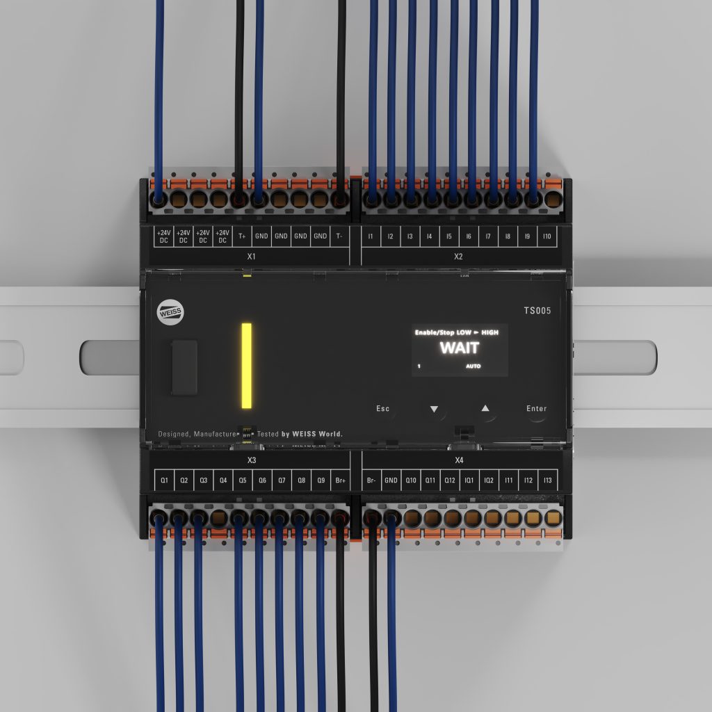 Mit smarten Features bereit für die digitale Fabrik 3 Das TS005-Indexer-Modul benötigt nur wenig Platz im
Schaltschrank. Im Vergleich zum Vorgängermodell ist
die Einbautiefe deutlich geringer.