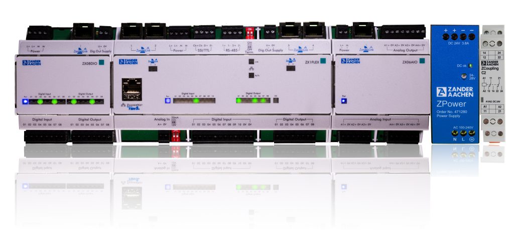  Zander-Steuerungen ZX08DIO, ZX1Flex und ZX06AIO mit ZPower und ZCoupling
