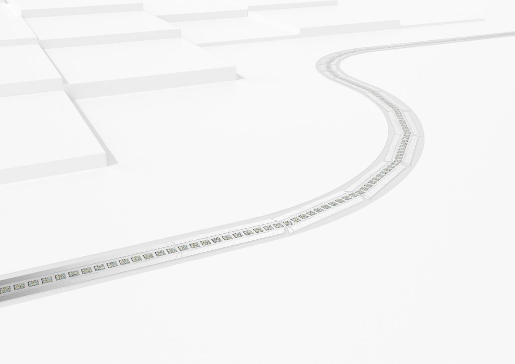 Metall-Codeleisten sorgen für verschleißfreien für Kreuzungsverkehr 3 Anschlussfähige Module können zu langen Code-Strecken zusammengesetzt werden.