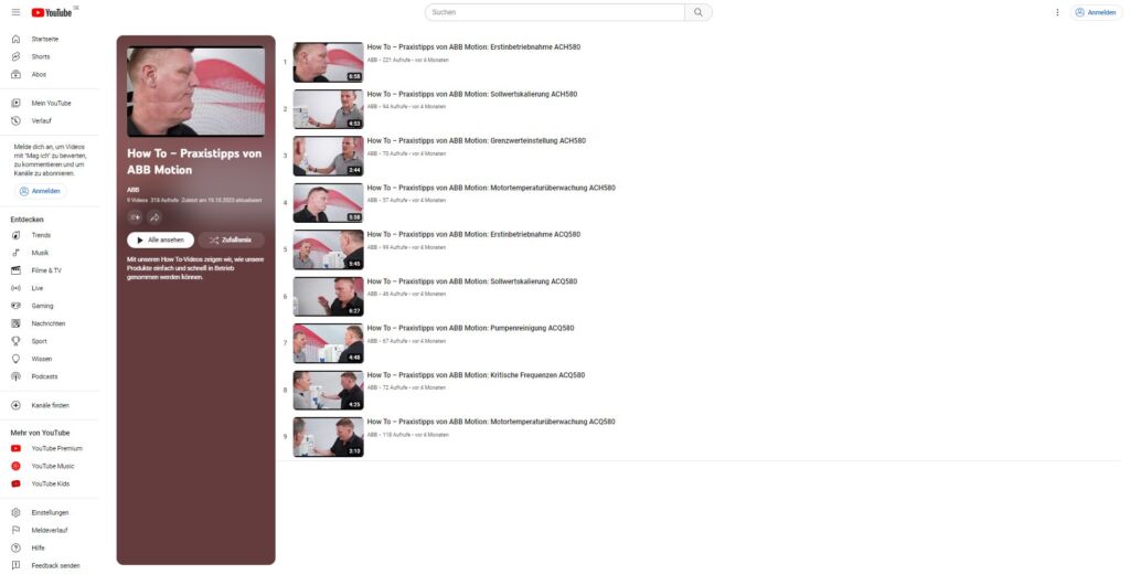 Videoserie zur Inbetriebnahme von ABB-Frequenzumrichtern 1 screencapture youtube playlist 2024 01 11 08 58 12