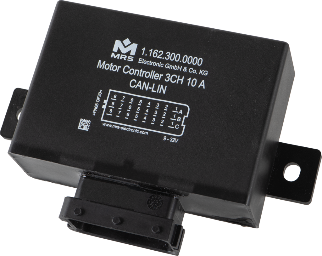 32Bit-CAN-Steuerung für bis zu sechs Gleichstrommotoren 1 Durch Schutzklasse IP6K8 ist die Motorsteuerung 3CH 10 A beständig gegen Staub und dauerndes Untertauchen.
