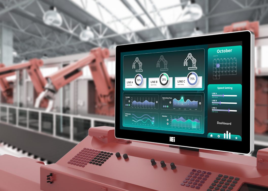Schmaler Panel-PC mit großer Bildfläche