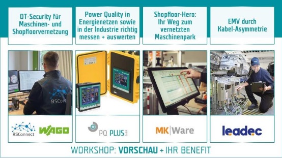 Workshop-Vorschau von RS Connect, PQ Plus, MKW und Leadec