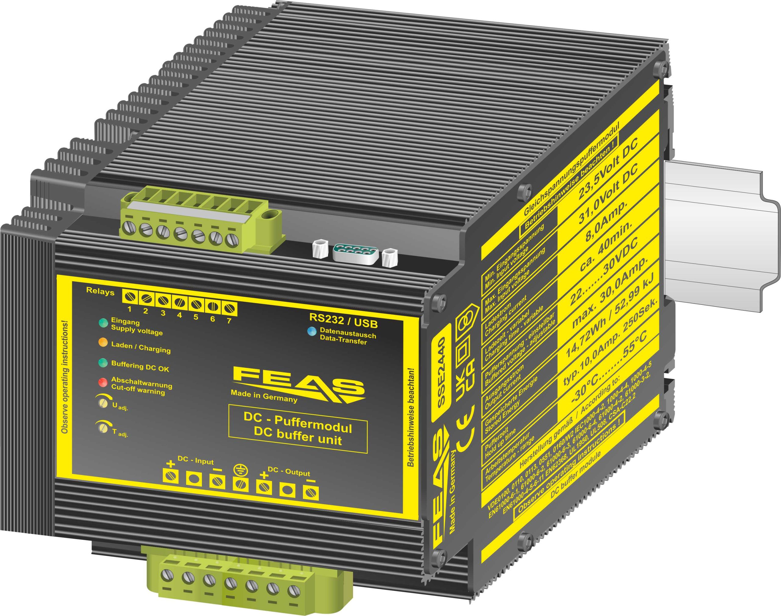 DC-USV mit USB/RS232-Schnittstelle