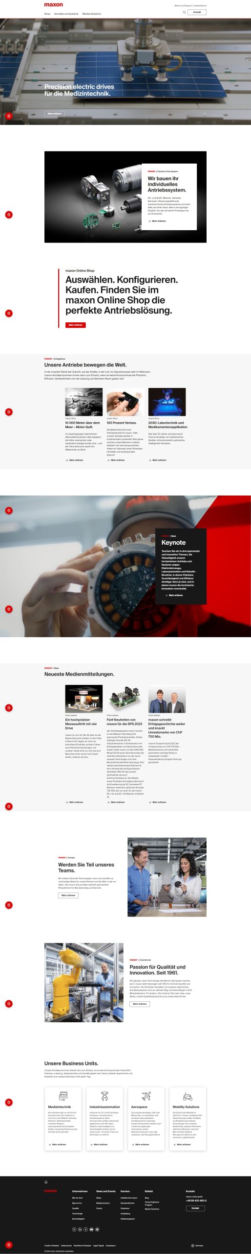 Neuer Internetauftritt von Maxon