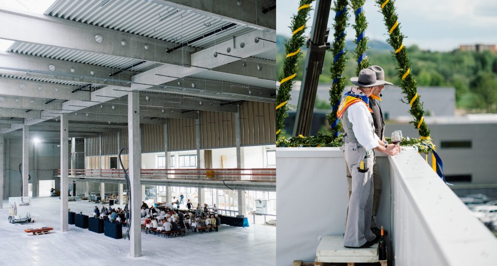 Rohbau von neuem Rafi-Werk fertiggestellt 1 bw richtfest24 2000