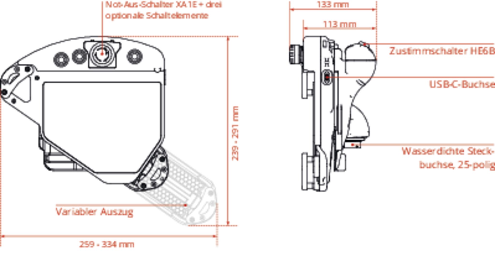 Tablet-Halterung mit funktionaler Sicherheit