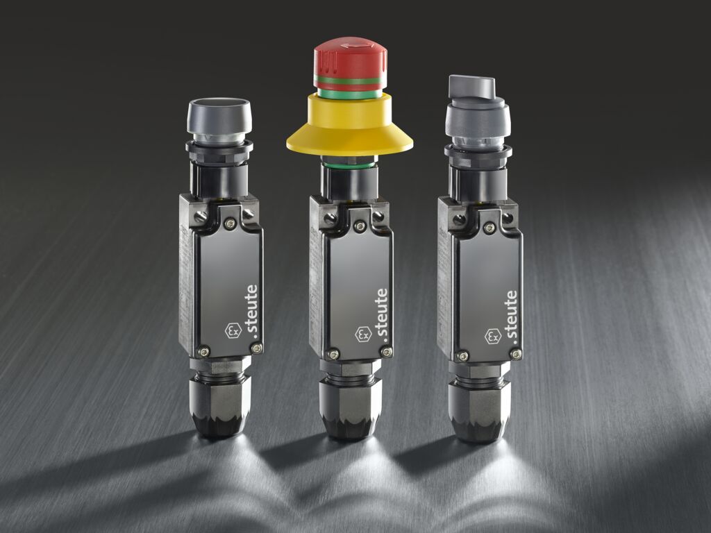 Ex-Befehlsgeräte in kompaktem Format 1 Mit der Baureihe Ex ES 97 rundet Steute Controltec das Programm der Befehlsgeräte für explosionsgefährdete Bereiche ab.