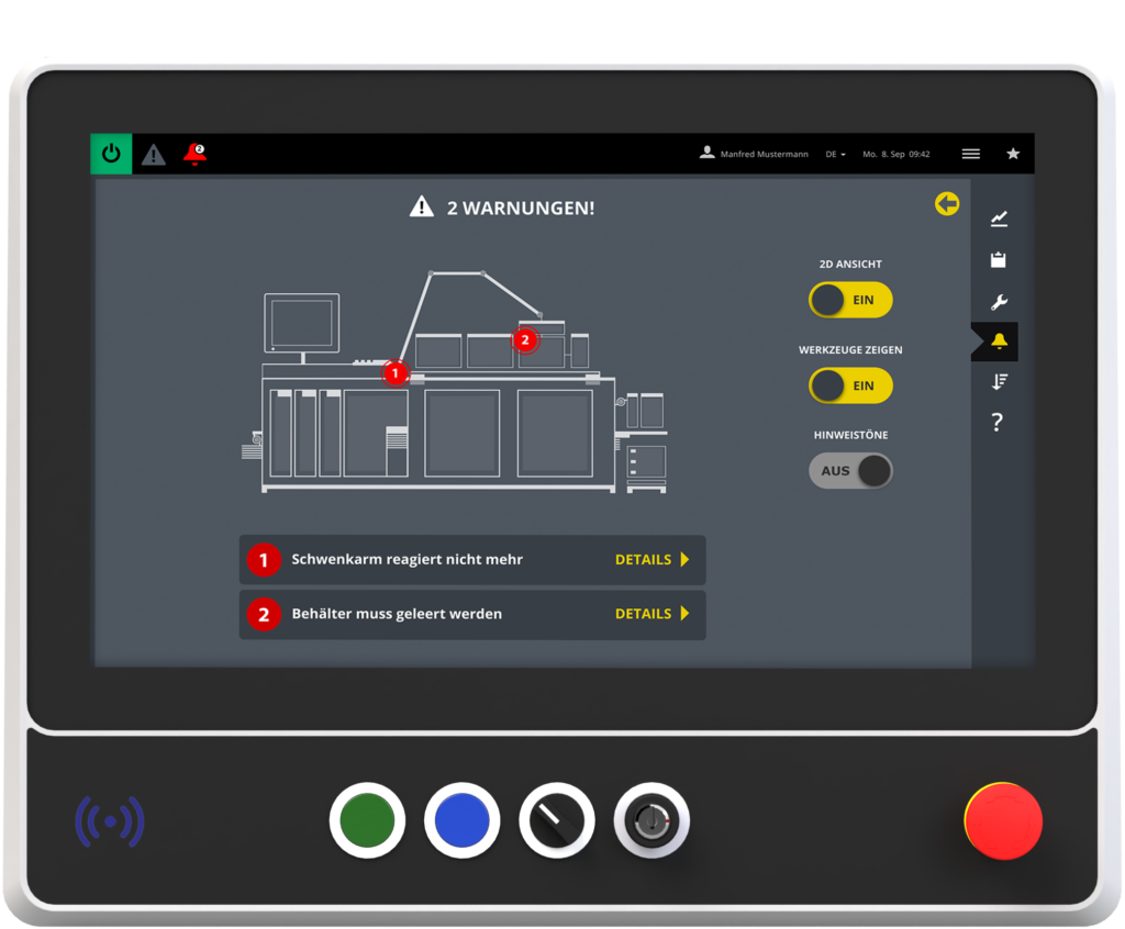 Operator Terminal mit Bedienkonsole 1 Die neuen Operator Terminals der OT1400-Serie von Bachmann sind mit Full-HD-Displays von 15,6 bis 24" verfügbar.