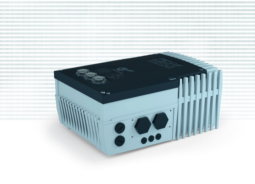 Der Sonne hinterher 3 Auf jeden Motor ist ein Frequenzumrichter vom Typ Nordac Flex SK 205E mit integrierter SPS aufgebaut.