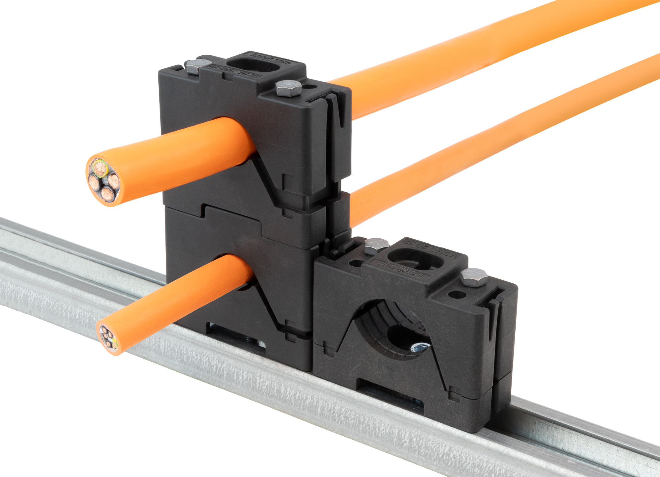 Modular stapelbare Kabelschelle 7 Modular stapelbare Kabelschelle