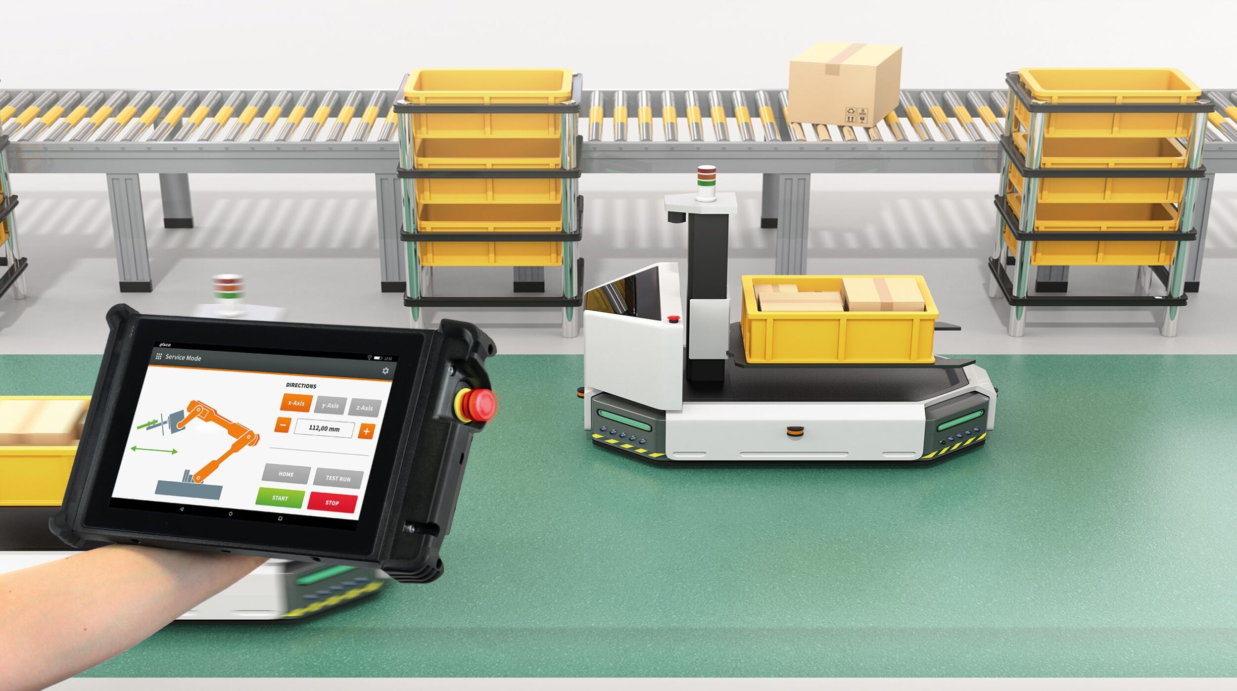 So lassen sich fahrerlose Transportsysteme kabellos und sicher bedienen