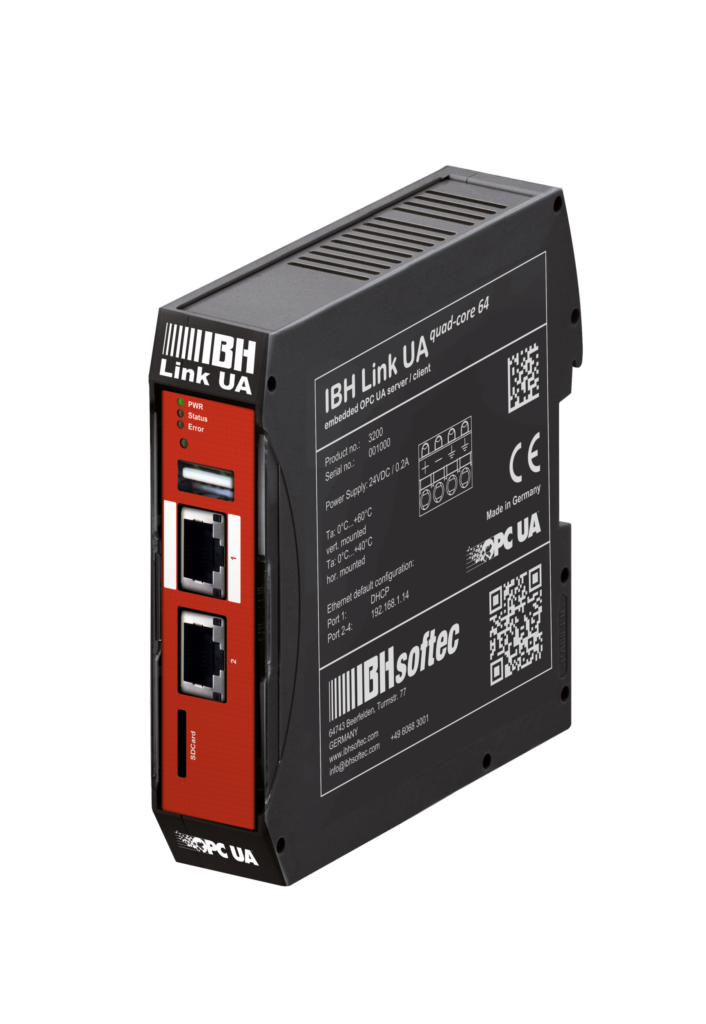 Kompaktes Kommunikations-Modul wird zur leistungsstarken Datenbrücke 1 Die Kommunikationshardware IBH Link UA Quad Core von IBHsoftec ist ein leistungsstarkes Gerät für die einfache Anbindung an MES-, ERP- und SAP-Systeme sowie Visualisierungen in anspruchsvollen Anwendungen.
