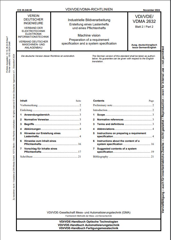 Richtlinie VDI/VDE/VDMA 2632 Blatt 2 erweitert