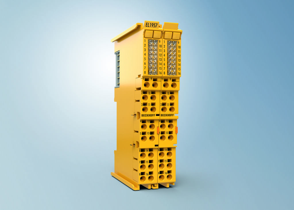 Digitale Eingangs- und Ausgangsklemme 1 Die vielseitig einsetzbare Twinsafe-Ethercat-Klemme EL1957 ist eine der zahlreichen Neuheiten im Twinsafe-Portfolio von Beckhoff.