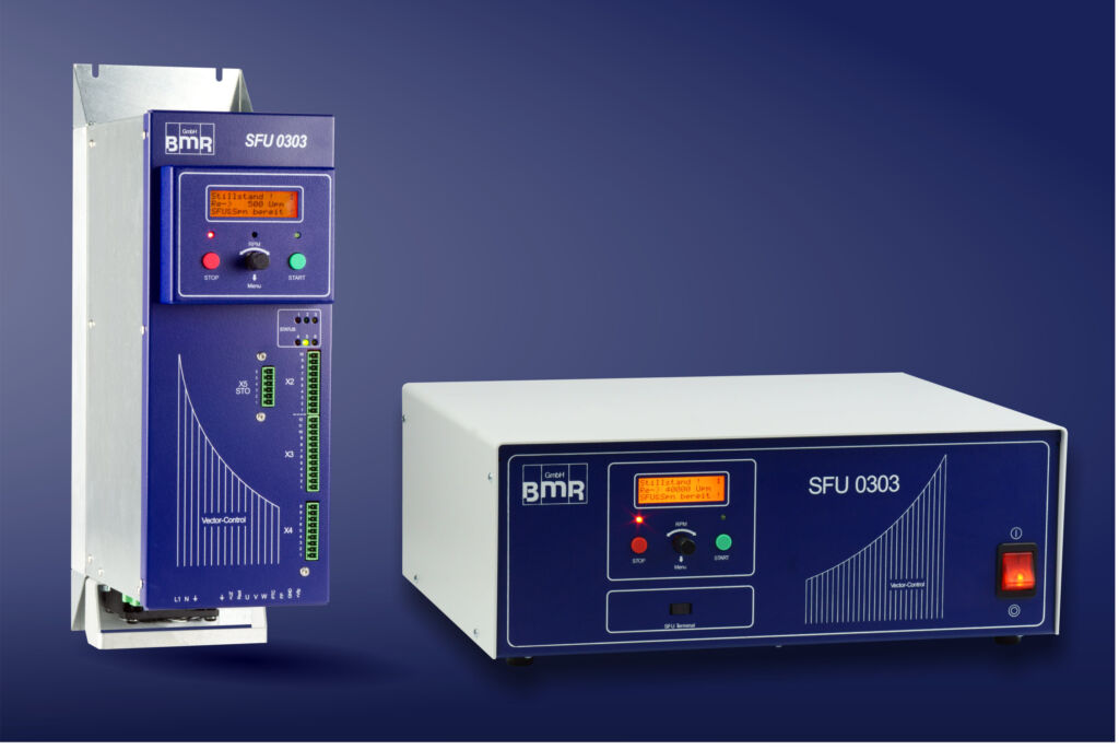 Umrichter-Klassiker im Höhenflug 1 Das BMR-Erfolgsmodell SFU 0303 steht in verschiedenen Formfaktoren zur Verfügung -
etwa für die Montage im Schaltschrank oder als Tisch-Ausführung.