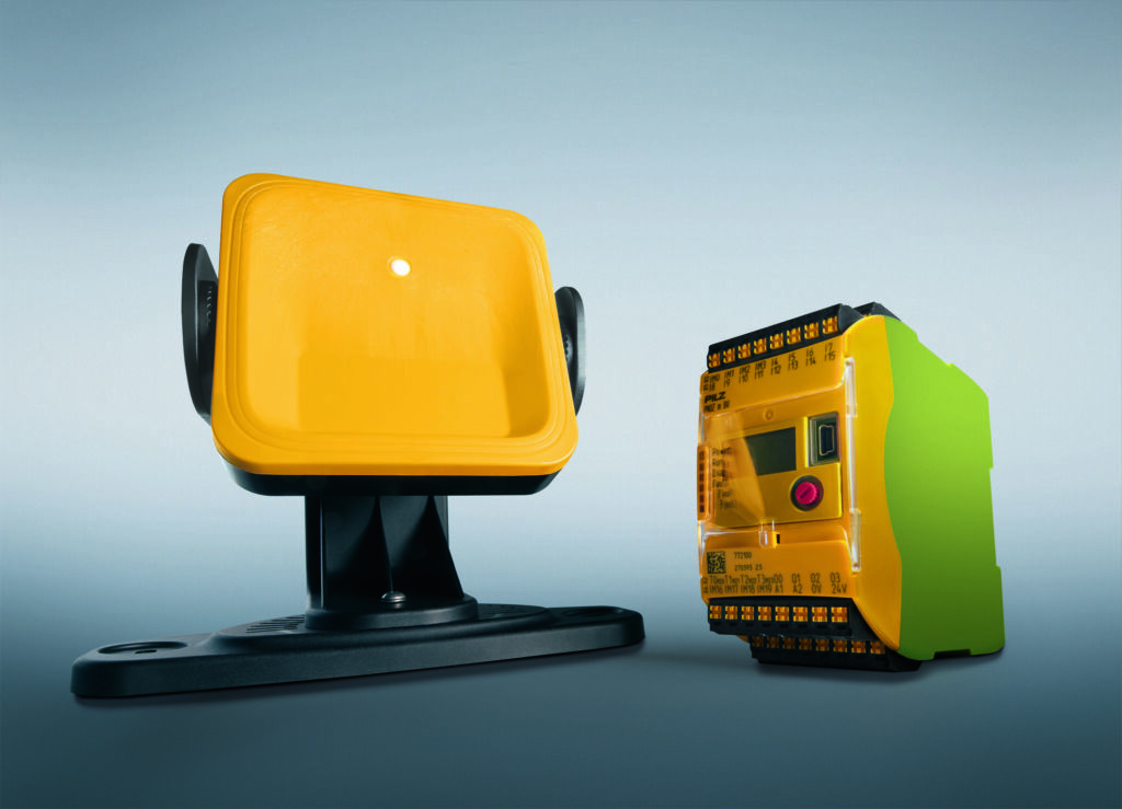  PSENradar von Pilz stellt Sensoren mit einem Erfassungsbereich von 0 bis 5m oder von 0 bis zu 9m zur Verf&uuml;gung. Damit ist eine effiziente Absicherung mobiler Anwendungen m&ouml;glich.