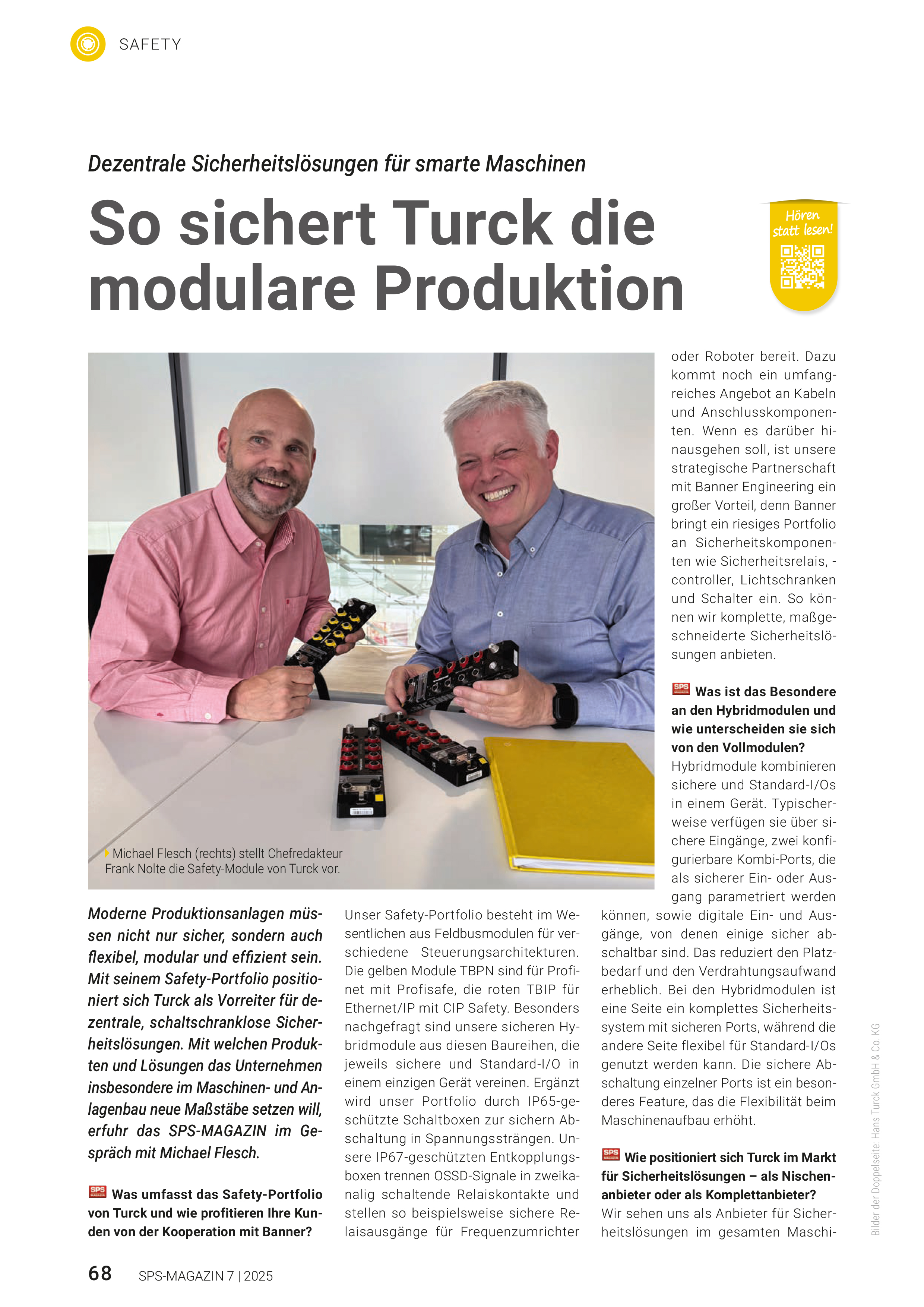 Schwerpunkt Safety SPS MAGAZIN 7 2025