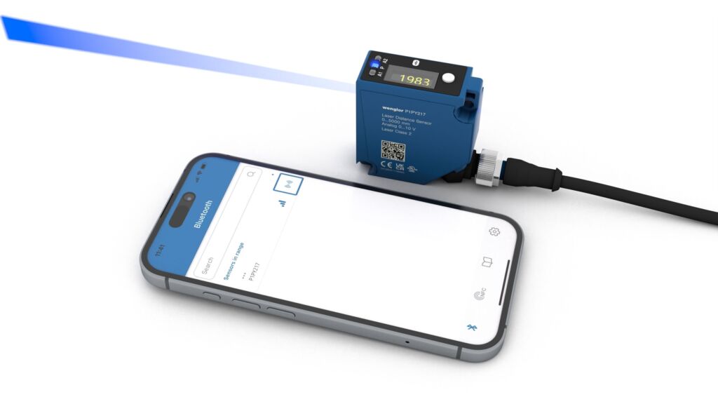 Ein Blaues Auge 1 Smarte Bedienung für schnelle Ergebnisse mit den ToF-Laserdistanzsensoren der P2PY21x-Serie mit blauem Laser.