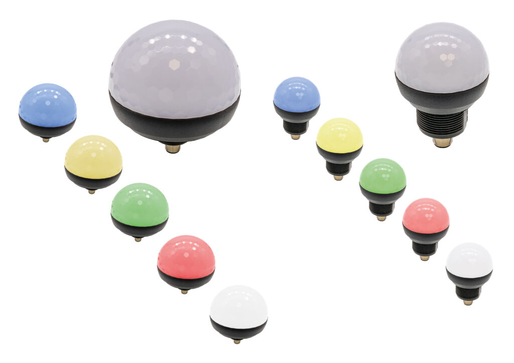 LED-Dom-Signalleuchten 1 Kompakt, sehr robust plus einstellbarer Blinkmodus: die LED-Signalleuchten EZ360330 (rechts) und EZ360331 von IPF.