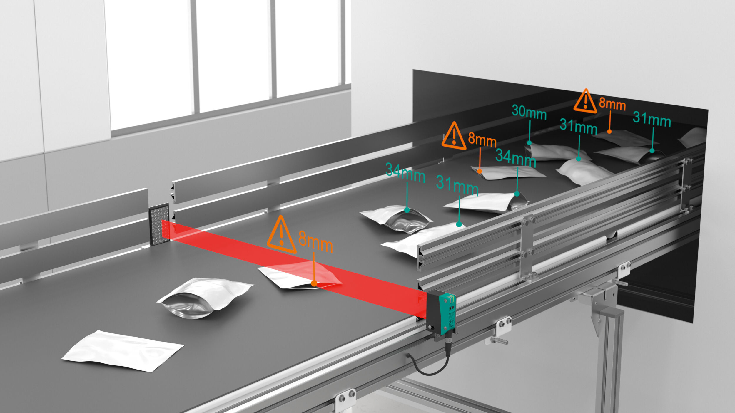 Von Klarglas bis Palettenfuß: Breites Lichtband detektiert komplexe Objekte