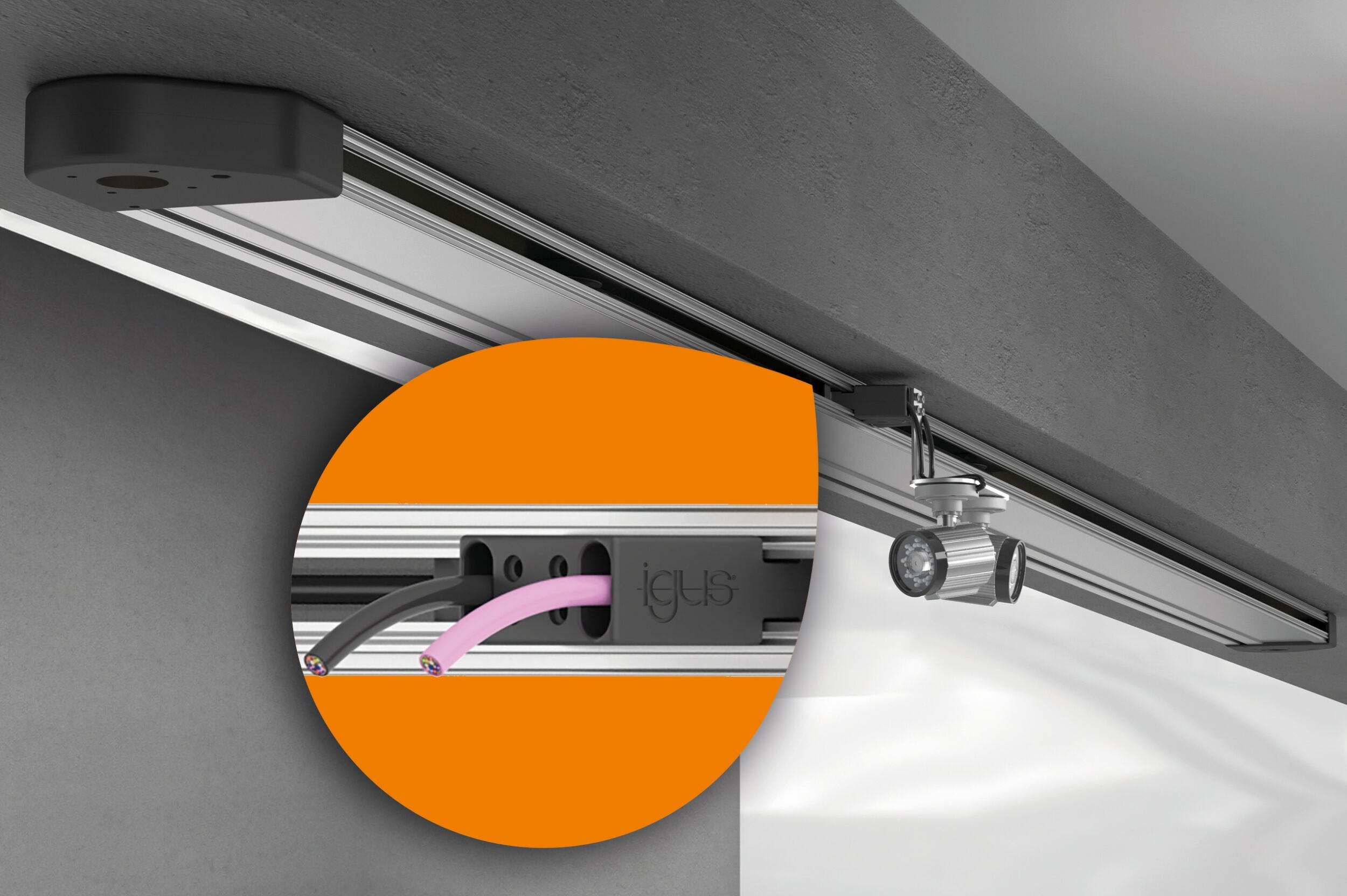 Flaches System für sichere Leitungsbewegunge