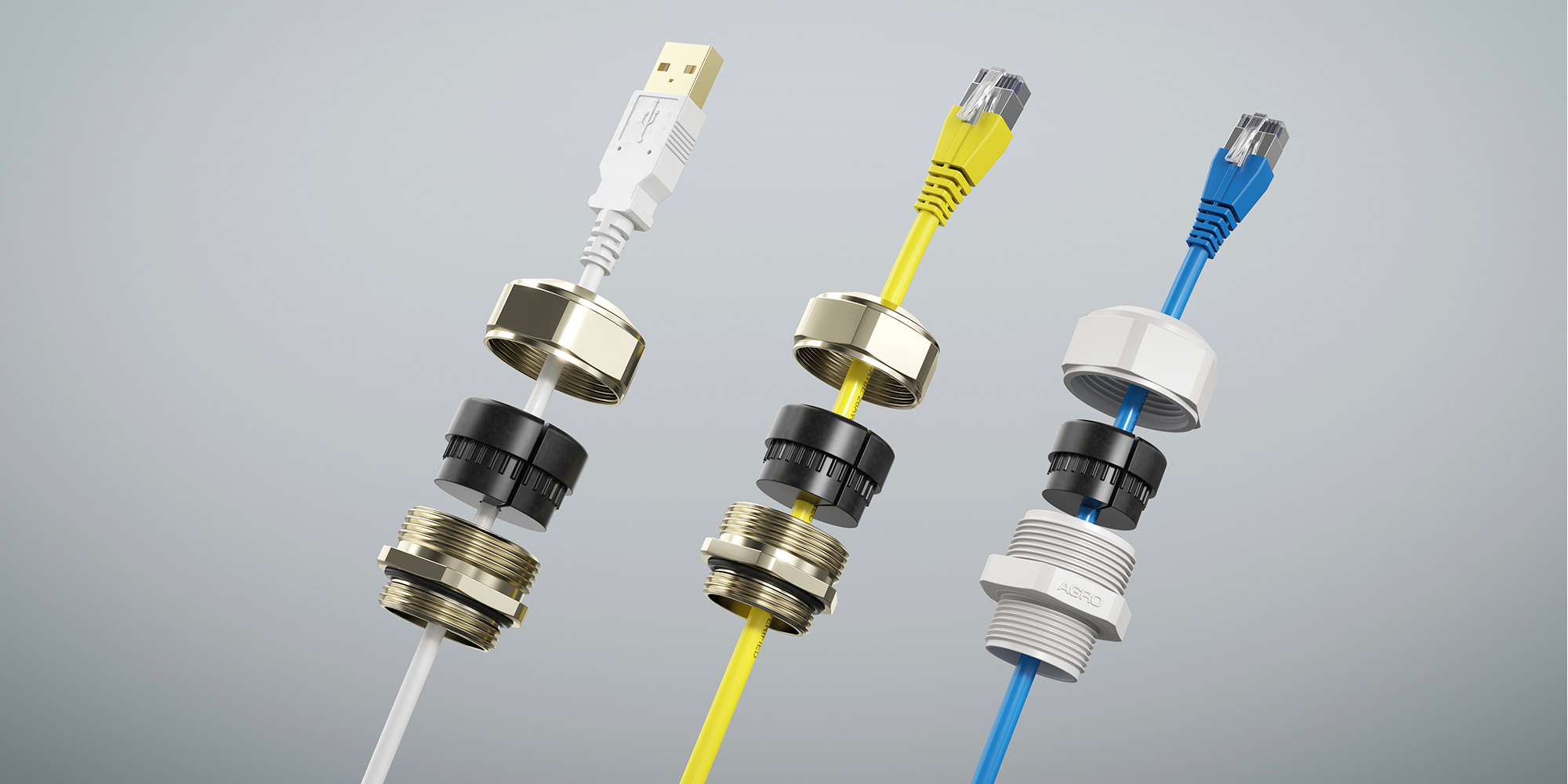 Verschraubungen für Patch- und Ethernetkabel