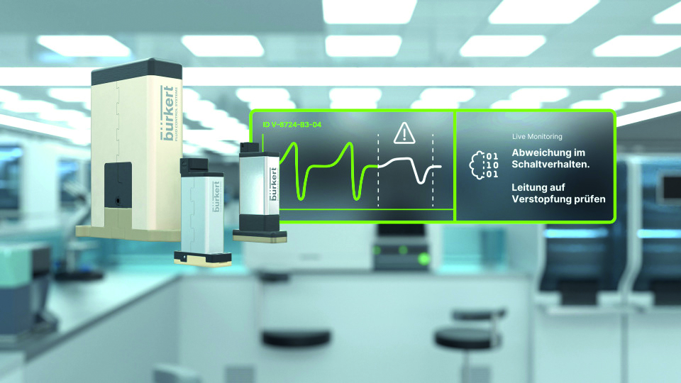 ValveInsight von Bürkert ist ein Algorithmus für die Magnetventilserie Whisper Valve, der Ventile direkt beim Schalten überwacht, ohne zusätzliche Sensorik zu benötigen.
