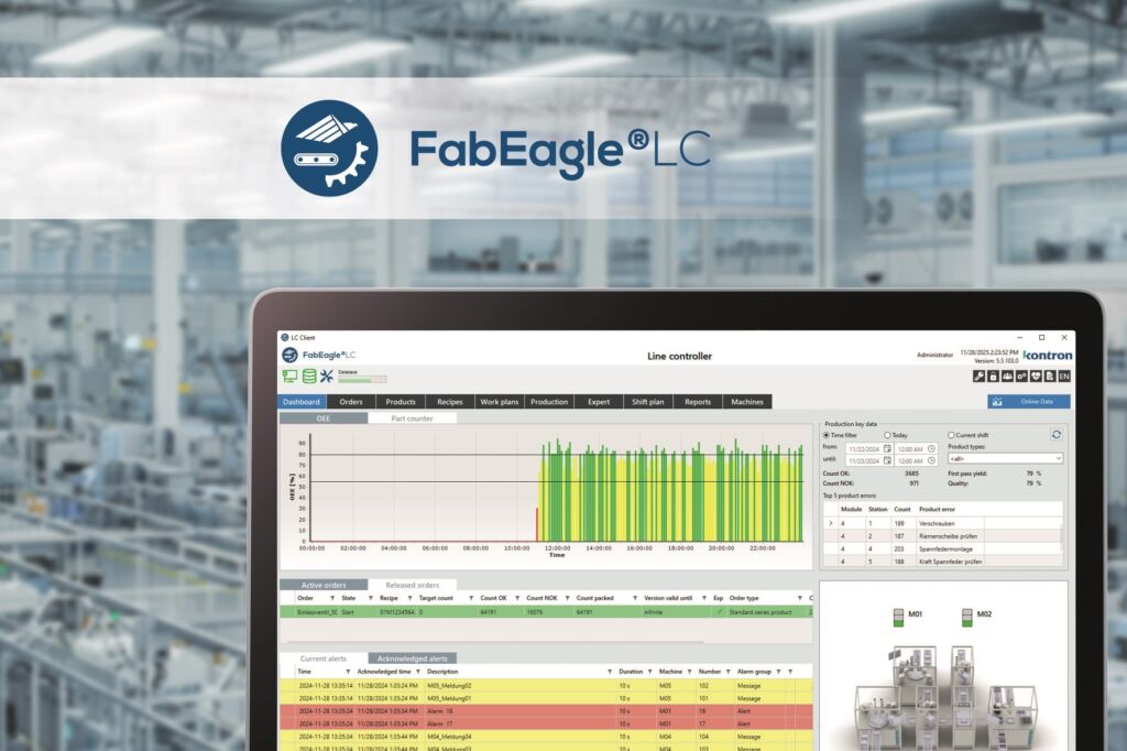 Mehr Transparenz und Sicherheit in der Liniensteuerung 1 FabEagle LC Release 5.5 bietet mehr Prozesssicherheit, flexible Arbeitspläne und verbesserte Datenzugriffe für vernetzte Fertigungslinien.