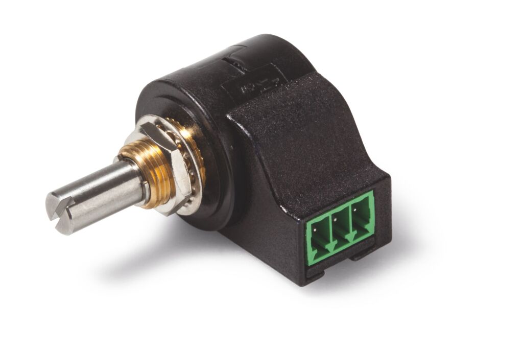 Poti am Band 2 Der Präzisionspotentiometer AL17/19 mit Stecker sorgt in den Bandabzügen von Graewe für die effiziente Weiterverarbeitung der Extruder-Produkte.