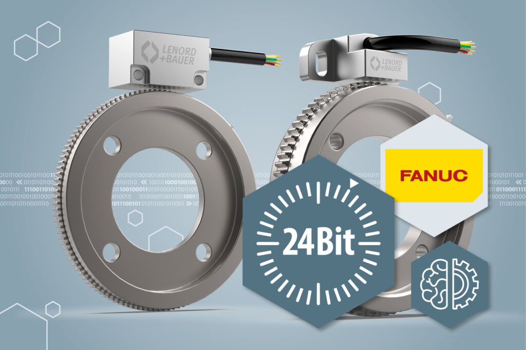 Drehgeber kombiniert Positionsmessung und Zustandsüberwachung 1 MiniCoder der Baureihe GEL 244xF übertragen neben Drehzahl und Position auch Betriebszustandsdaten für Fanuc-Systeme.