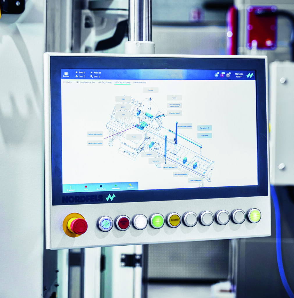 Platzsparen beim Retrofit 4 Auch die komplette Steuerungstechnik des Kartonverschließers stammt aus dem Hause Beckhoff. Dazu gehören ein Embedded-PC CX5330, ein Ultra-Kompakt-Industrie-PC C6030 sowie ein Bedienpanel CP39xx in Tragarmausführung.