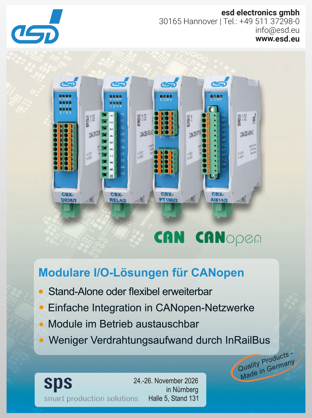 Produktübersicht - esd electronics GmbH 6 Produktübersicht – esd electronics GmbH