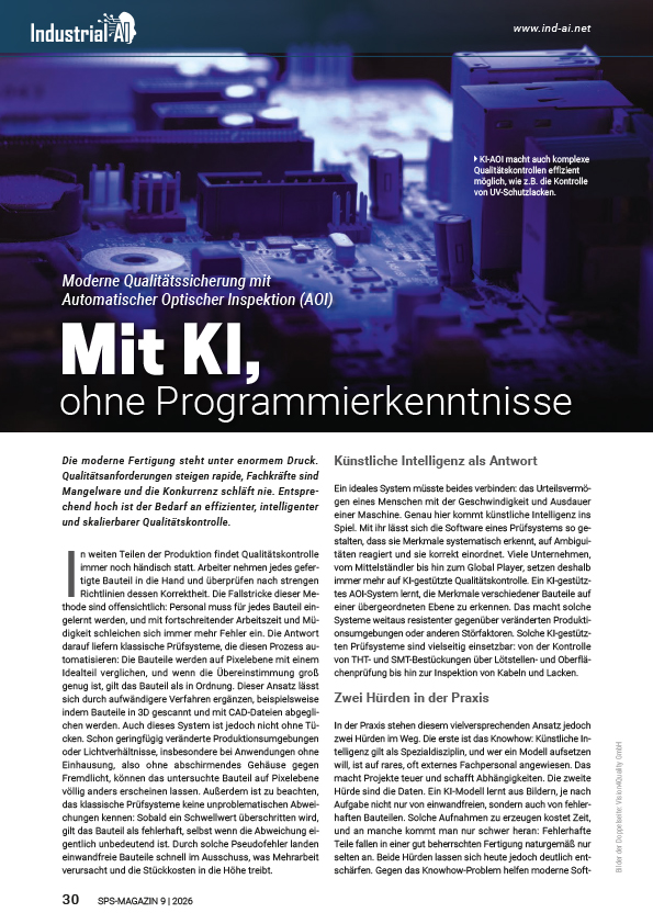 Schwerpunkt Indusrial AI SPS MAGAZIN 9 2026