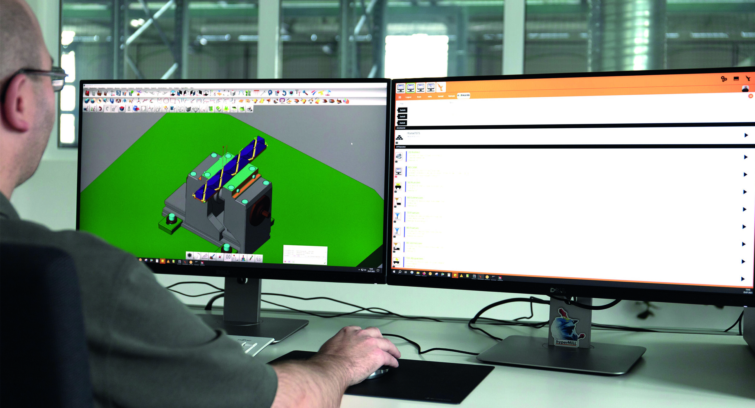 Bei Hofmann visualisiert Hummingbird MES unter anderem das gesamte Fertigungsgeschehen. Angebunden ist auch die CAD/CAM-Lösung Hypermill, die für die Schrupp- und Bohranwendungen zum Einsatz kommt.