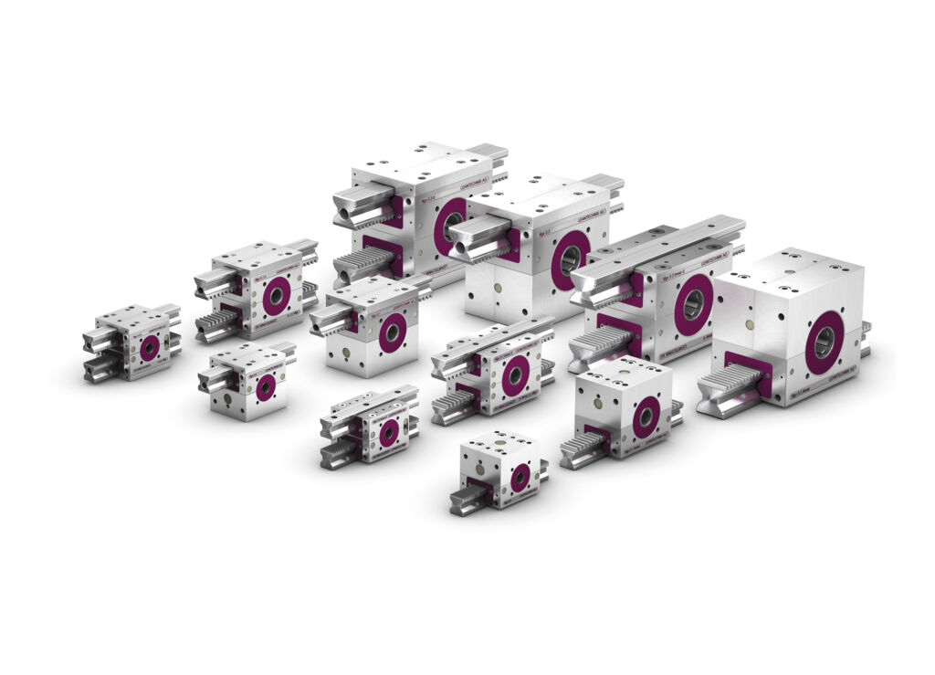 Die Zahnstangengetriebe erreichen Hubkr&auml;fte bis 25.000N und eine Hubgeschwindigkeit von 3m/s.