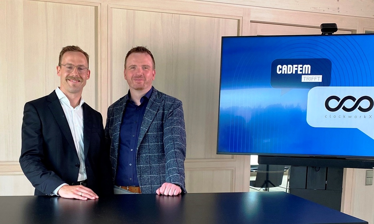 Dr. Christian Geiss, Geschäftsführer der ClockworkX GmbH, und Josef Overberg, Geschäftsführer der Cadfem Germany GmbH (v.l.)
