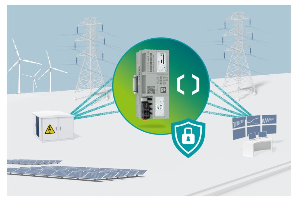 Die Steuerung PLCnext Control vernetzt alle beteiligten Rollen miteinander. Sie ermöglicht eine sichere und normgerechte Kommunikation zwischen der dezentralen Energieerzeugung und dem Netzbetreiber.