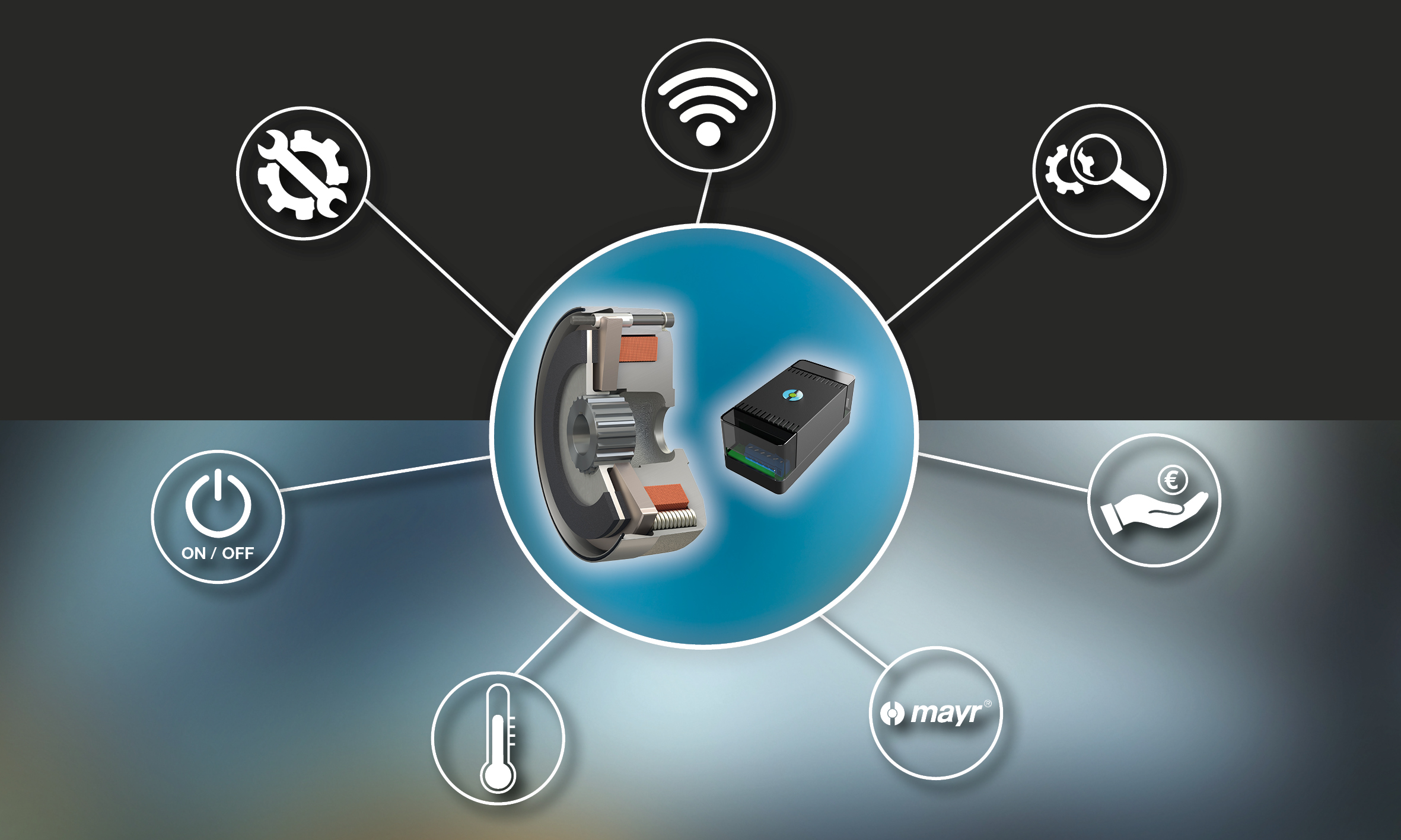 Mayr positioniert Roba-brake-checker als intelligentes Überwachungsmodul für die Zukunft des Bremsenmonitorings.