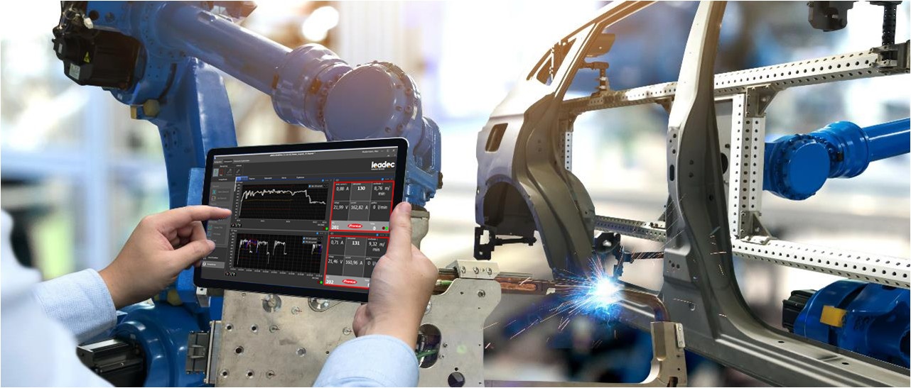 Die Softwarelösung welD.One von Leadec gewährleistet eine optimale Anzeige der aktuellen Schweißdaten und permanente Qualitätskontrolle in der Produktion.