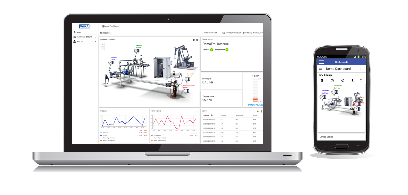 Über die Messwerte, Geräteinformationen und Analysen lässt sich ein komplexes Bild über den Ist-Zustand der Anlagen zusammenfügen und Trends ableiten.