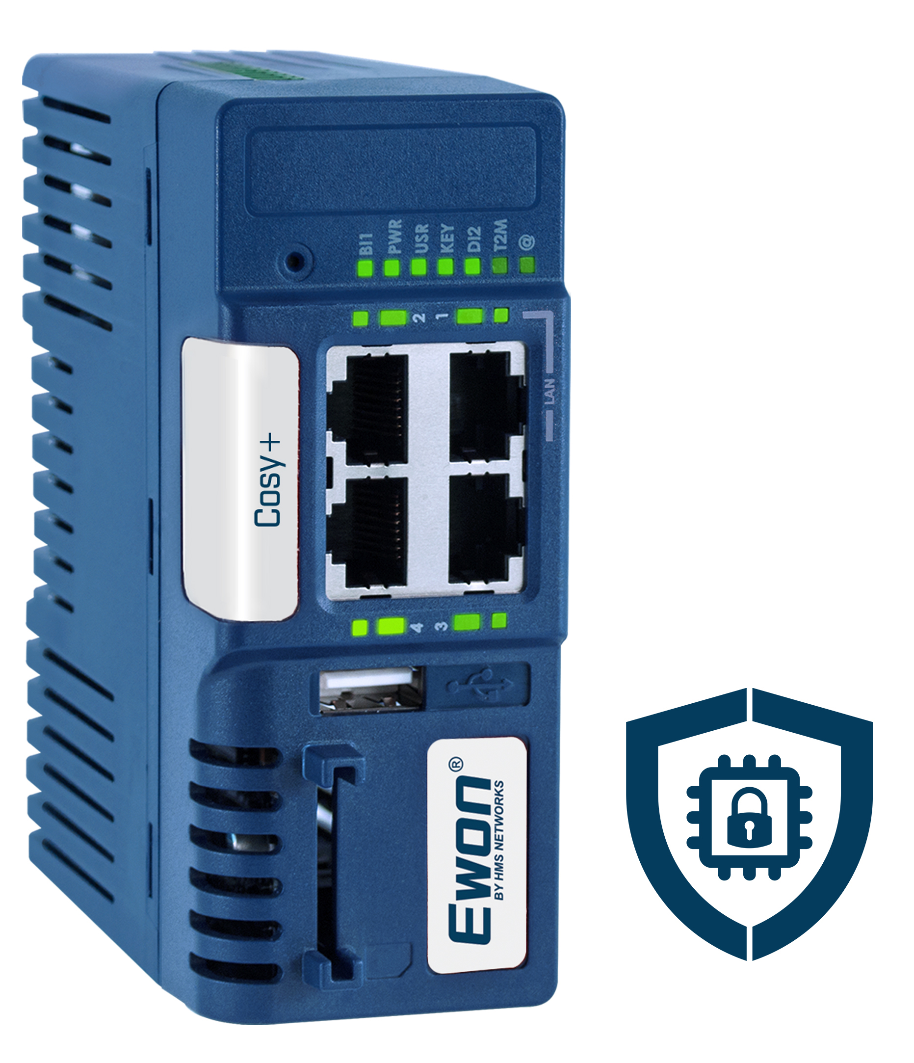 Ewon Cosy+ bietet moderne Hardwaresicherheit und hohen Schutz vor Cyberangriffen.