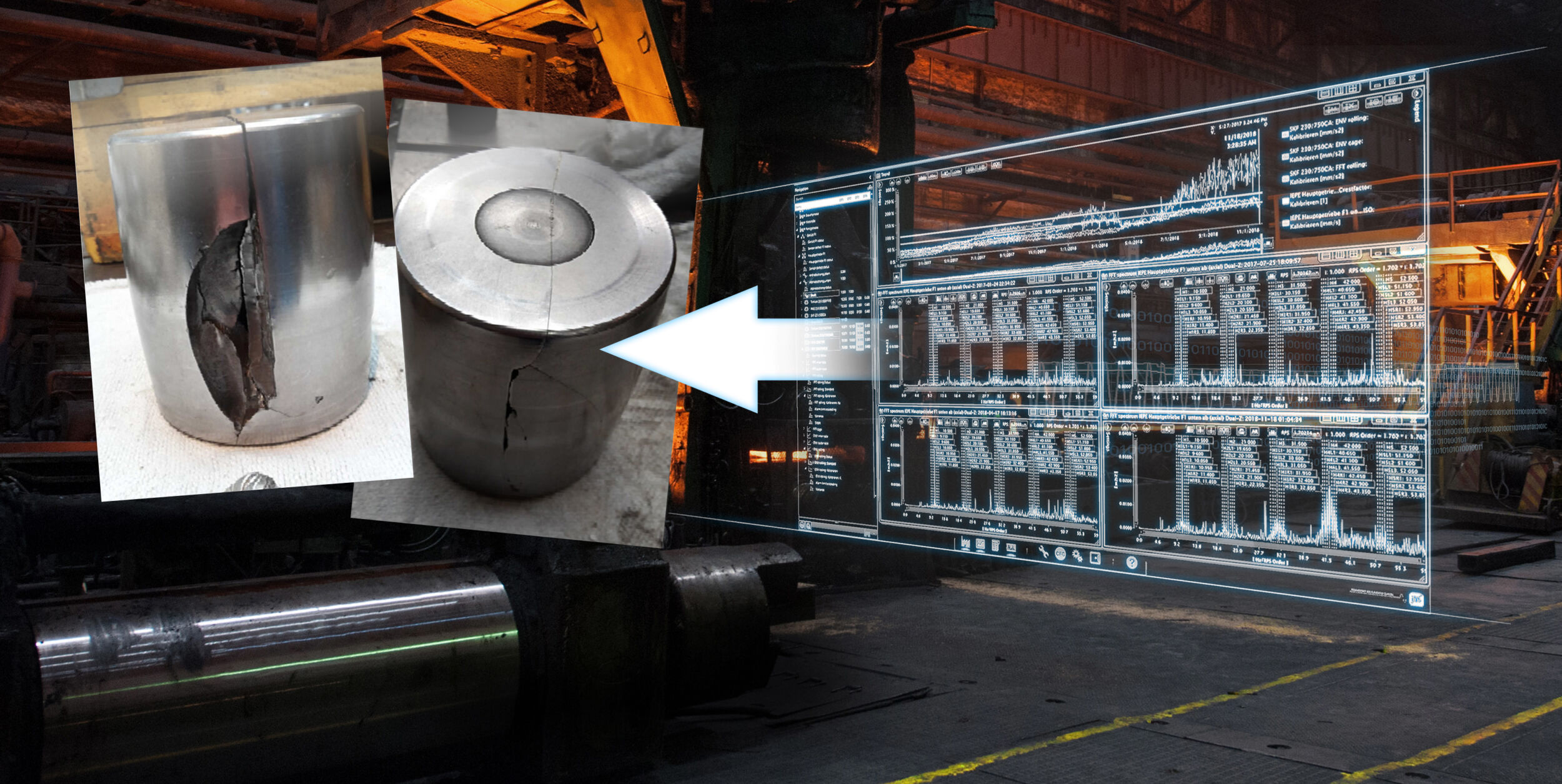 Mit ibaCMS lassen sich Schäden frühzeitig erkennen, Reparaturosten senken und der Produktionsprozess verbessern