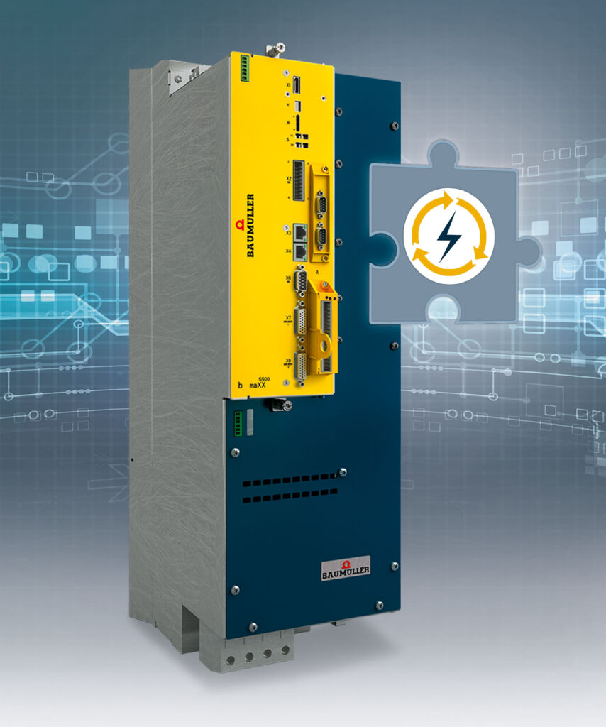 Baumüller bietet verschiedene antriebsintegrierte
Funktionen an, die in der softdrivePLC der Baumüller
Umrichter integriert sind, eine davon ist die Software-funktion Smart Energy Monitoring